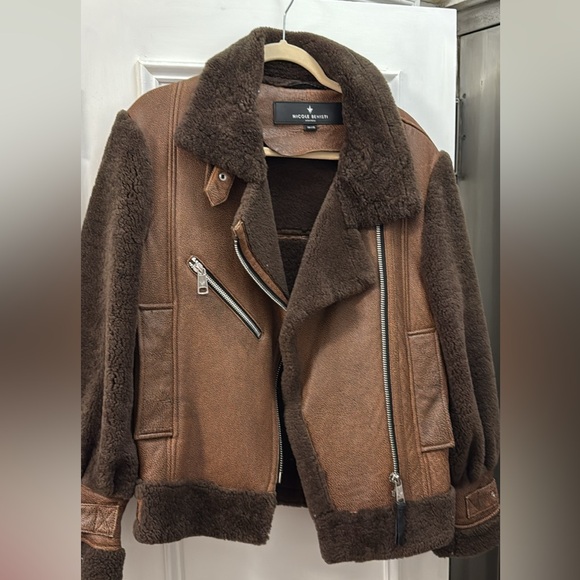 Brown Leather and Fur Women's Jacket - Picture 8 of 8